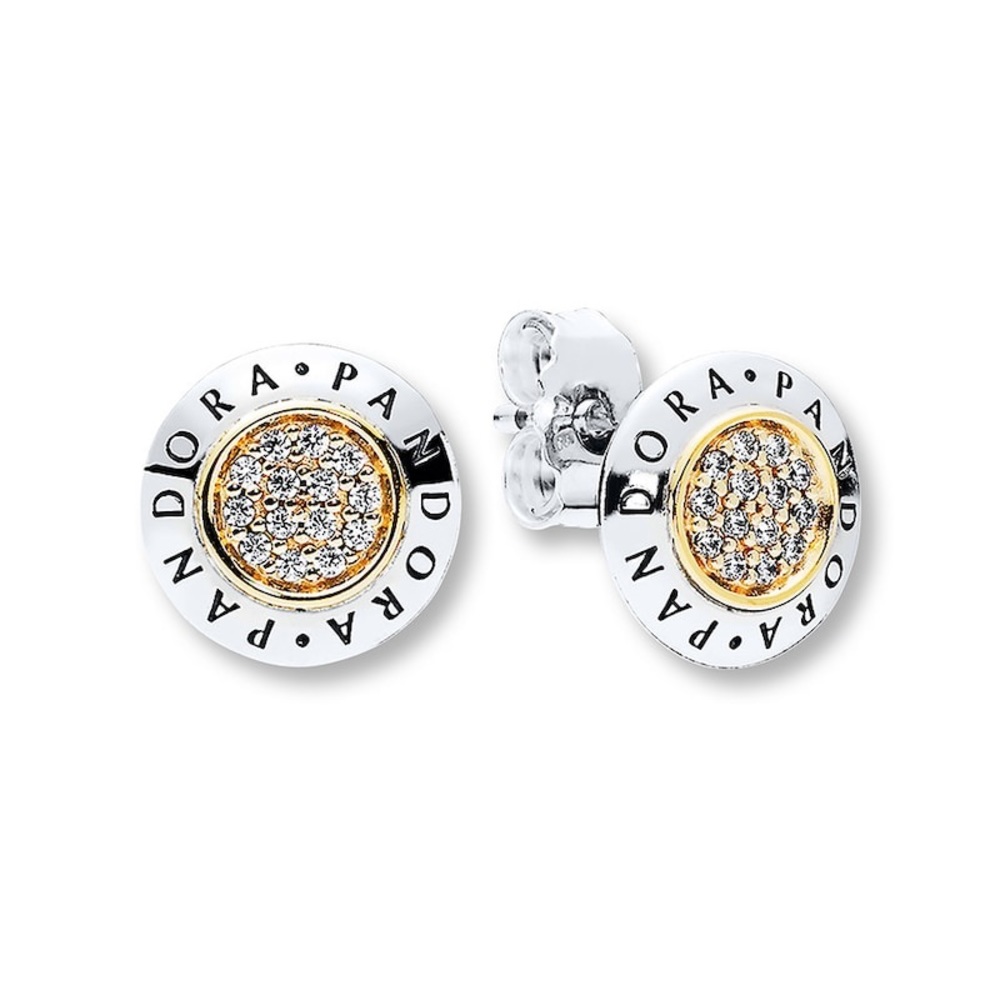 PANDORA logo two-tone stud earrings